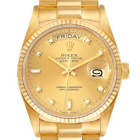 rolex solid gold presidential|rolex 18k gold president watch.